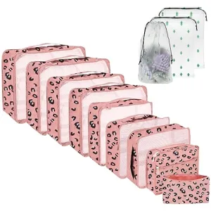 12-Piece Suitcase Organisers, Packing Cubes for Travel and Holiday, Travel Organiser Includes Cosmetic Bag, Shoe Bag, Suitcase Organiser Set for Home Storage