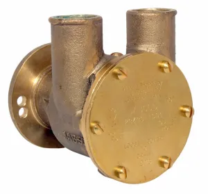 1" bronze pump, 80-size, flange-mounted with 32mm (1¼") hose ports Common on BMW (now Mercruiser) engines - Jabsco 23430-1001
