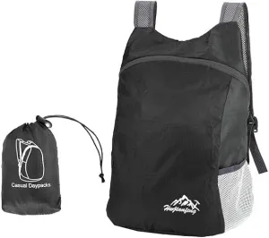 20L Ultra Lightweight Foldable Backpack Small Hiking Rucksack Ultralight Water Resistant Travel Packable Daypack for Men Women for Outdoor Sport Travelling Walking Hiking Camping Biking (Black A)