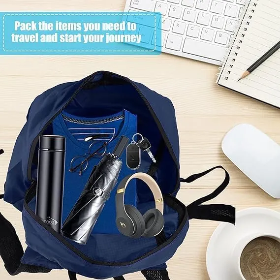 20L Ultra Lightweight Foldable Backpack Small Hiking Rucksack Ultralight Water Resistant Travel Packable Daypack for Men Women for Outdoor Sport Travelling Walking Hiking Camping Biking (Navy blue B)