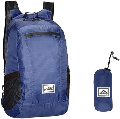 20L Ultra Lightweight Foldable Backpack Small Hiking Rucksack Ultralight Water Resistant Travel Packable Daypack for Men Women for Outdoor Sport Travelling Walking Hiking Camping Biking (Navy blue B)