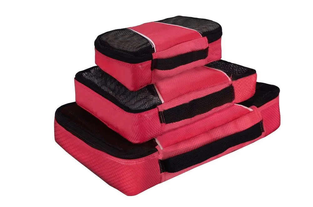 2X 3PK Packing Cubes Travelling Storage Red