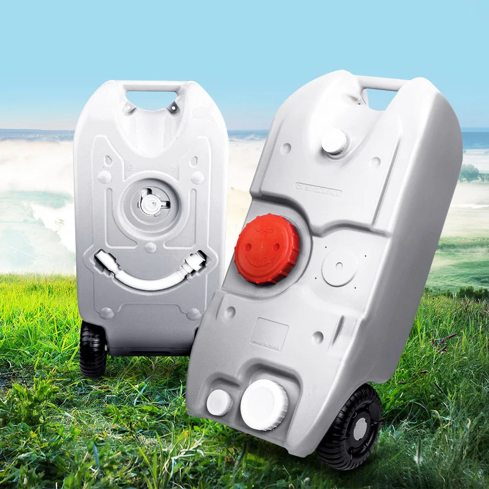 40L Durable Portable Wheel Water Tank with Flexible Pipe - Weisshorn
