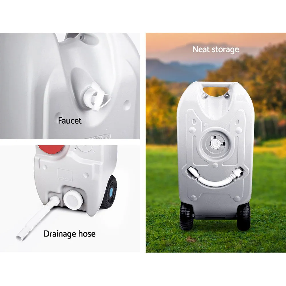 40L Durable Portable Wheel Water Tank with Flexible Pipe - Weisshorn