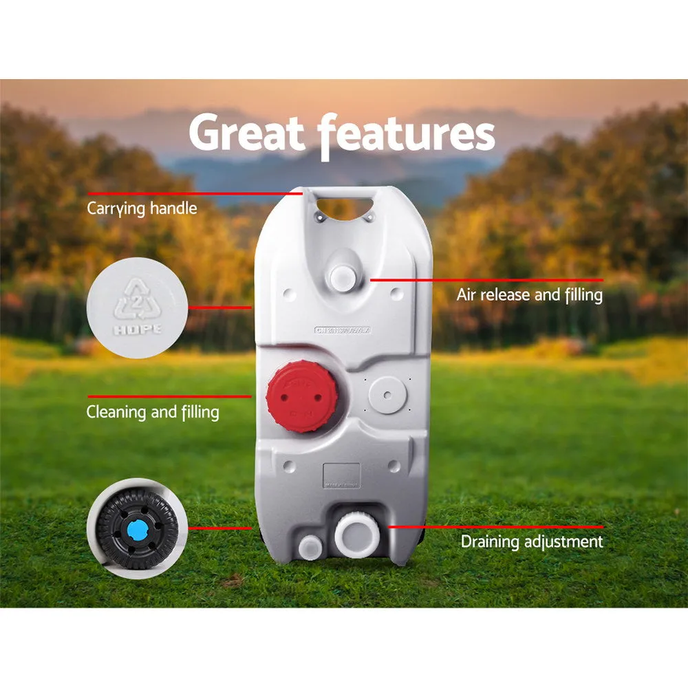 40L Durable Portable Wheel Water Tank with Flexible Pipe - Weisshorn