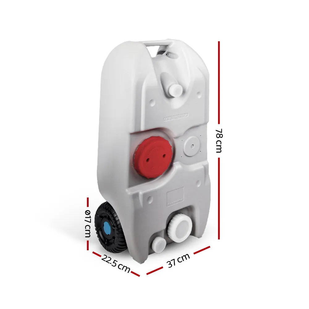 40L Durable Portable Wheel Water Tank with Flexible Pipe - Weisshorn