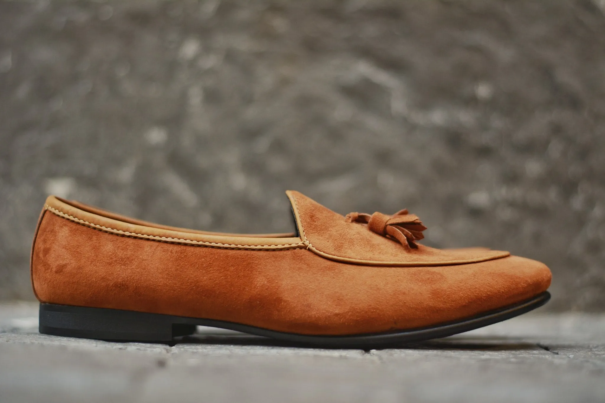 503-2 Tassel Suede Whisky Belgian Loafers