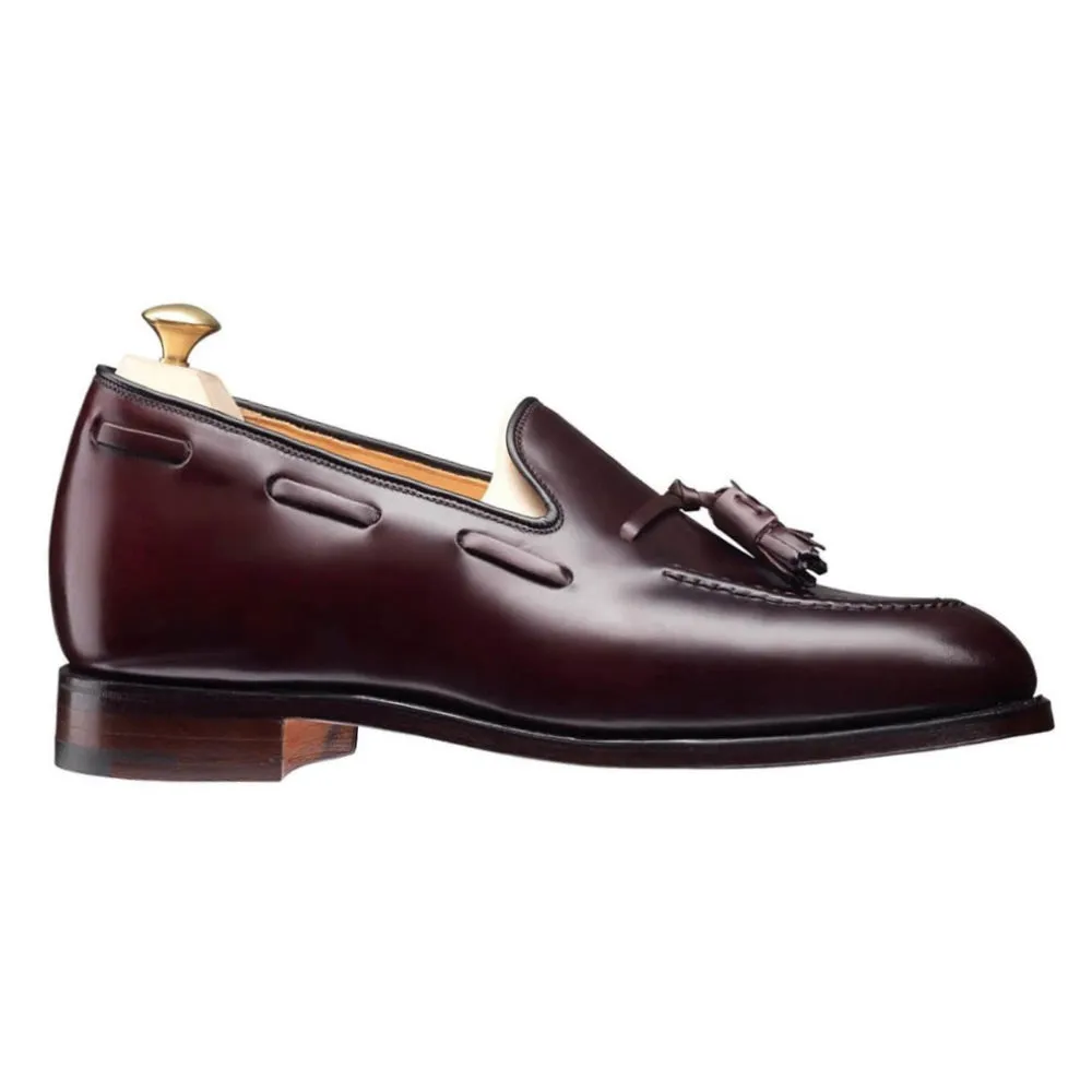 6CM/2.36 Inches CMR CHAMARIPA Men's Burgundy Cordovan Tassel Loafers