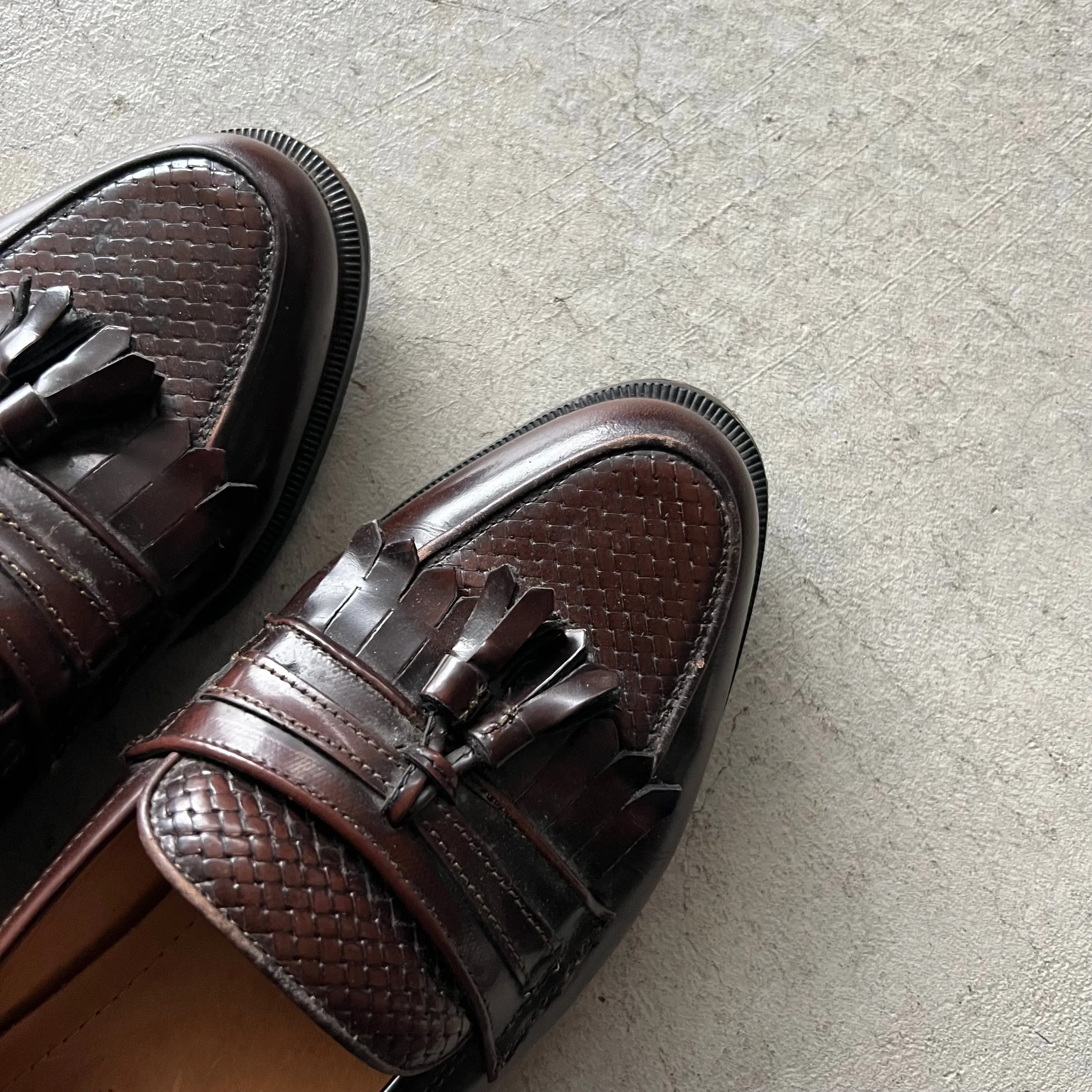 90s Brown Leather Tassel Loafers- M's 7, W's 8.5