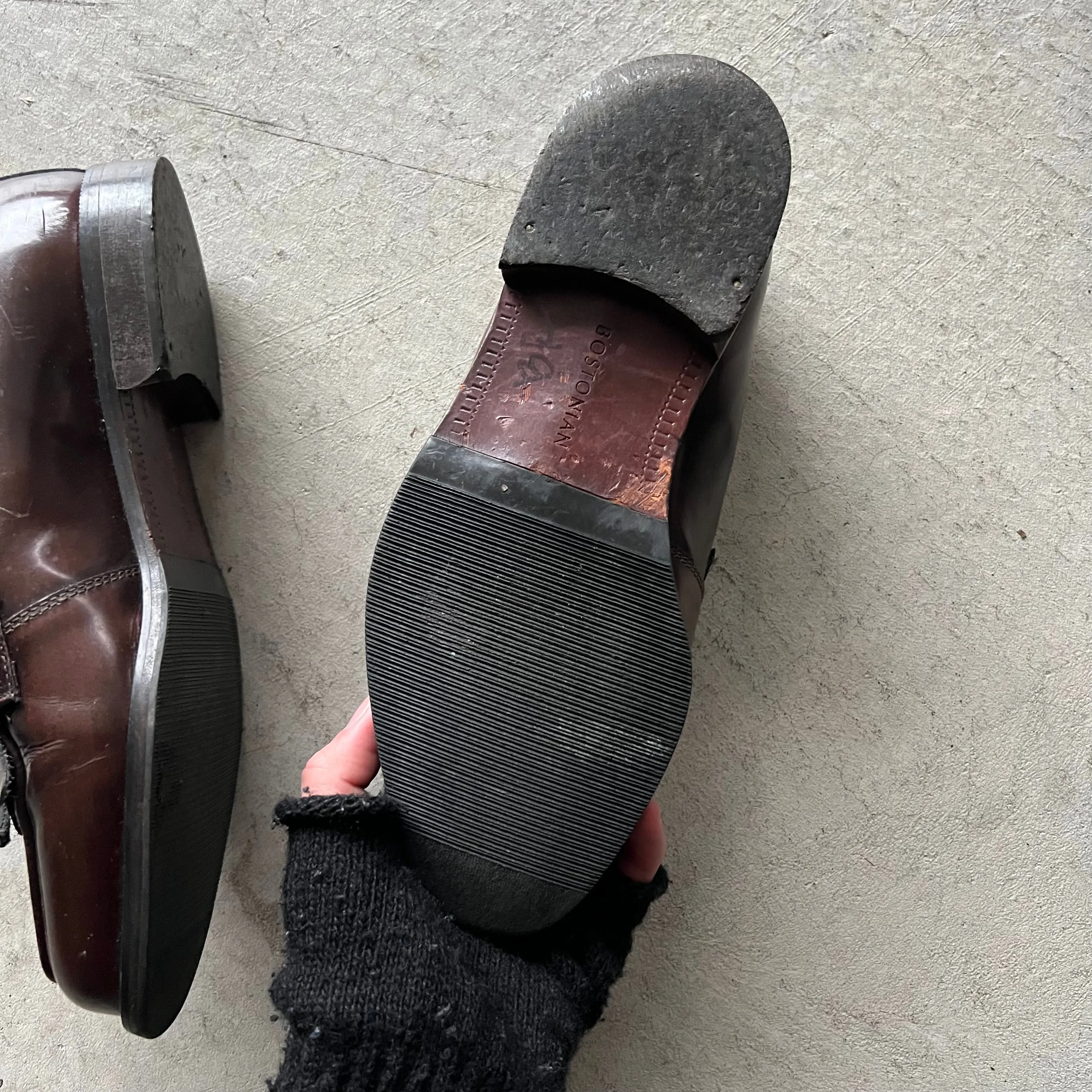 90s Brown Leather Tassel Loafers- M's 7, W's 8.5