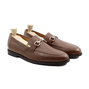 Abada - Men's  Brown Pebble Grain Leather Loafer