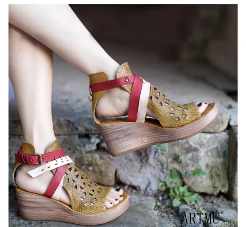 ARTMU WEDGE SANDALS WITH BUCKLE DESIGN