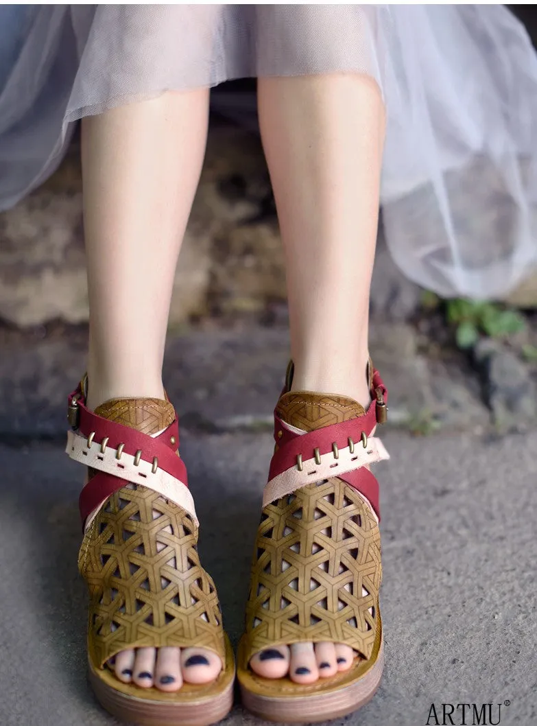 ARTMU WEDGE SANDALS WITH BUCKLE DESIGN