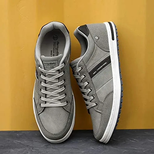 AX BOXING Mens Casual Shoes Fashion Sneakers Breathable Comfort Walking Shoes for Male(Gray Color, Numeric_10_Point_5)