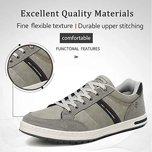 AX BOXING Mens Casual Shoes Fashion Sneakers Breathable Comfort Walking Shoes for Male(Gray Color, Numeric_10_Point_5)