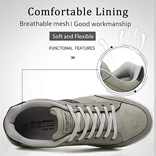 AX BOXING Mens Casual Shoes Fashion Sneakers Breathable Comfort Walking Shoes for Male(Gray Color, Numeric_10_Point_5)