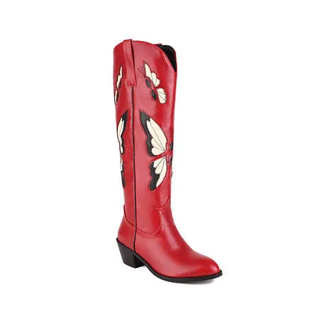 Begonia Butterfly-print Cowboy Boots