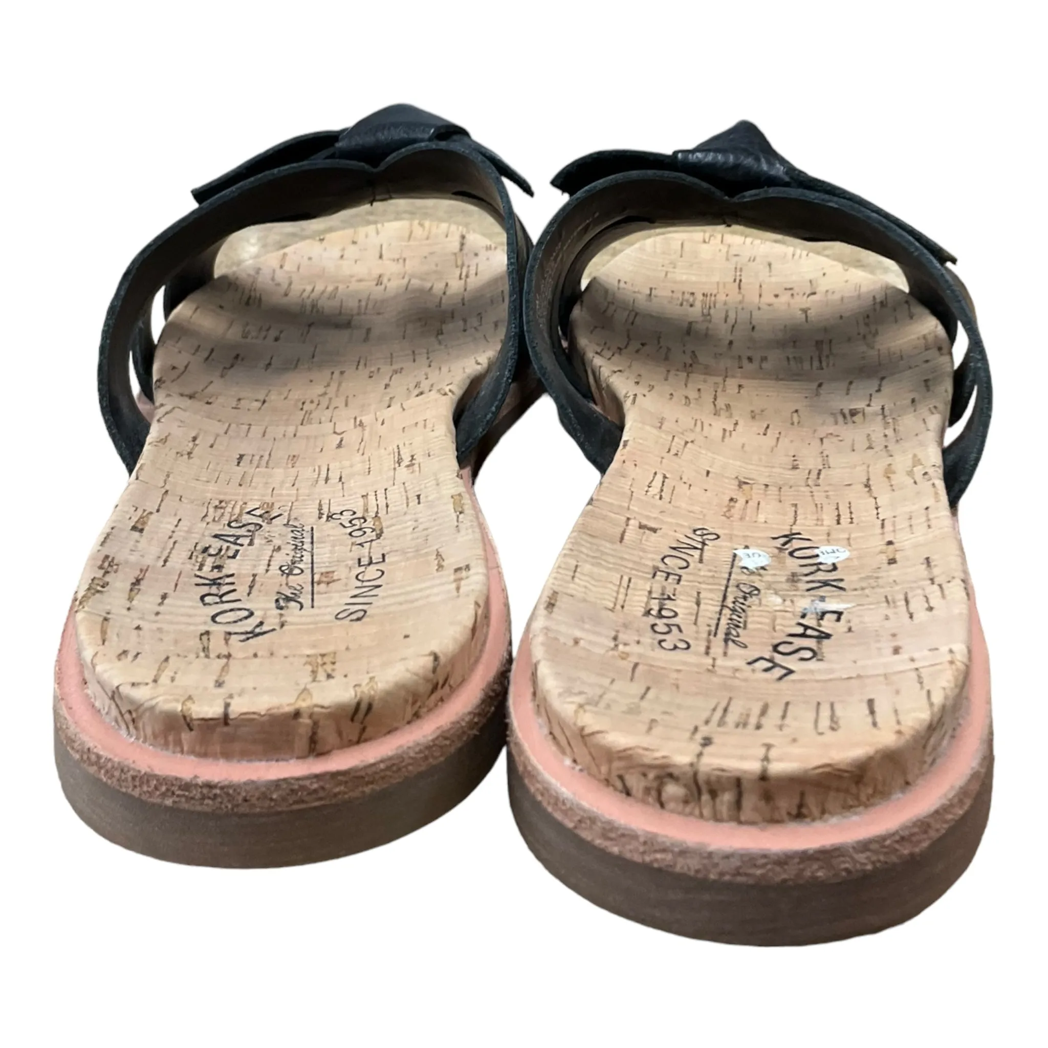 Beige Sandals Heels Wedge Korks, Size 10