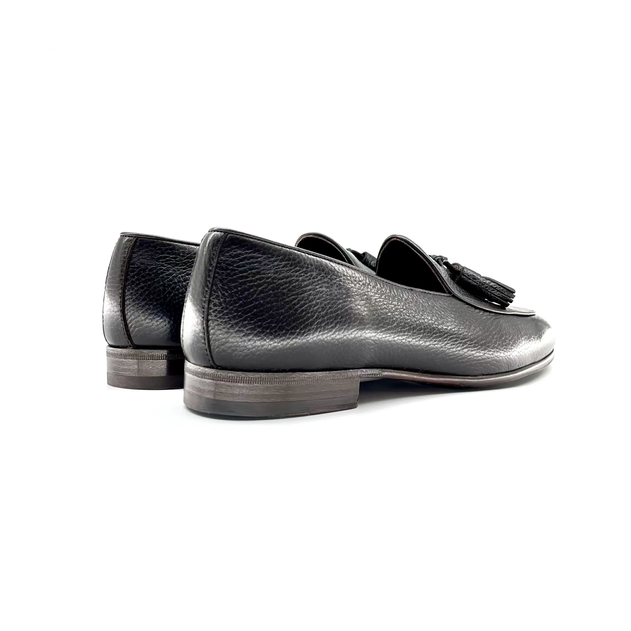 Berwick Belgian Tassel Loafer, Deer Leather - Dark Brown