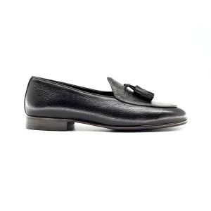 Berwick Belgian Tassel Loafer, Deer Leather - Dark Brown