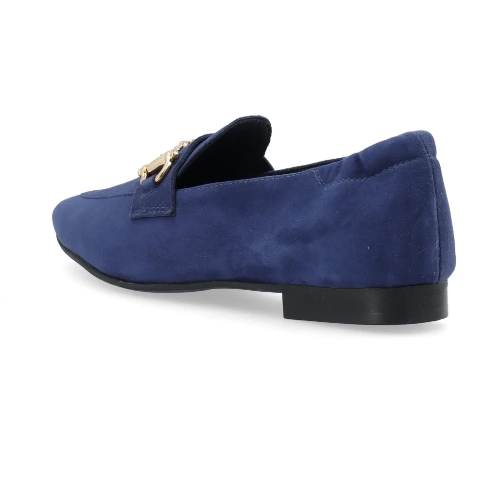 Biatracey Navy Suede Loafers