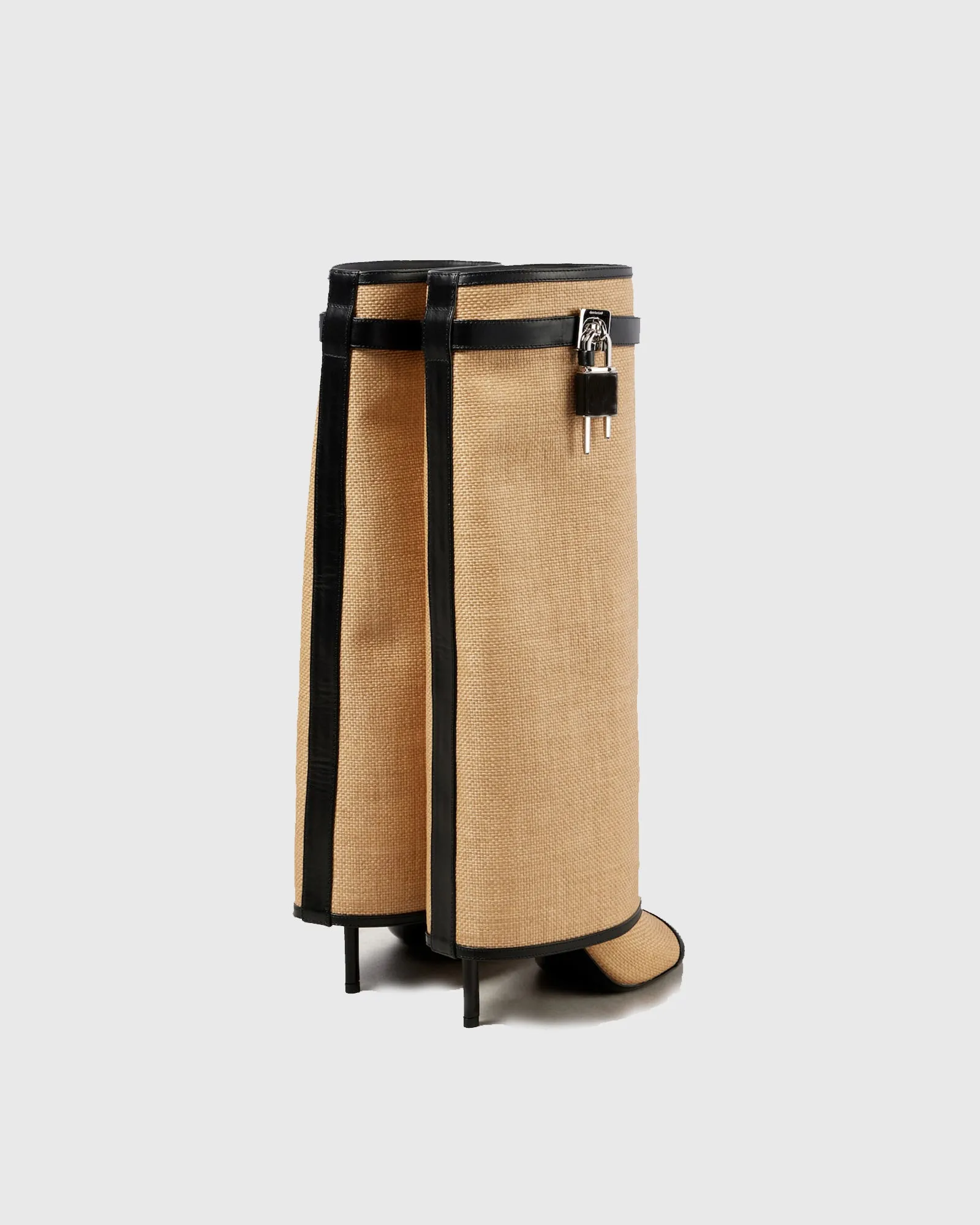 Bionda Buckle Woven Knee High Boots