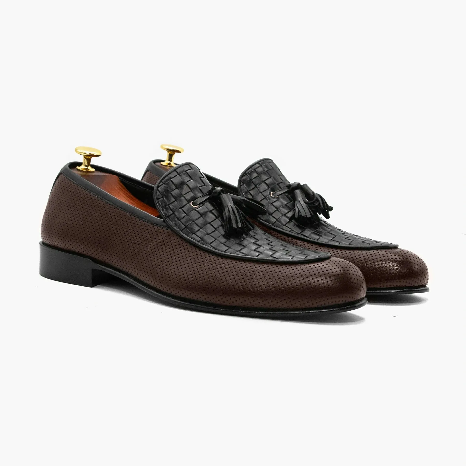 Black-Brown Tassel Loafers