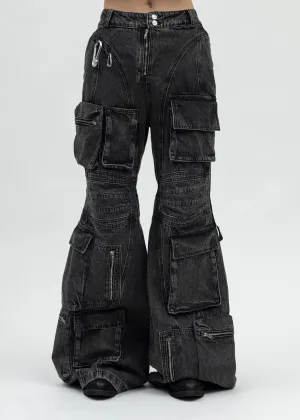BLACK CAMPING CARGO JEANS