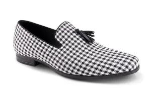 Black Checkered Tassel Loafer