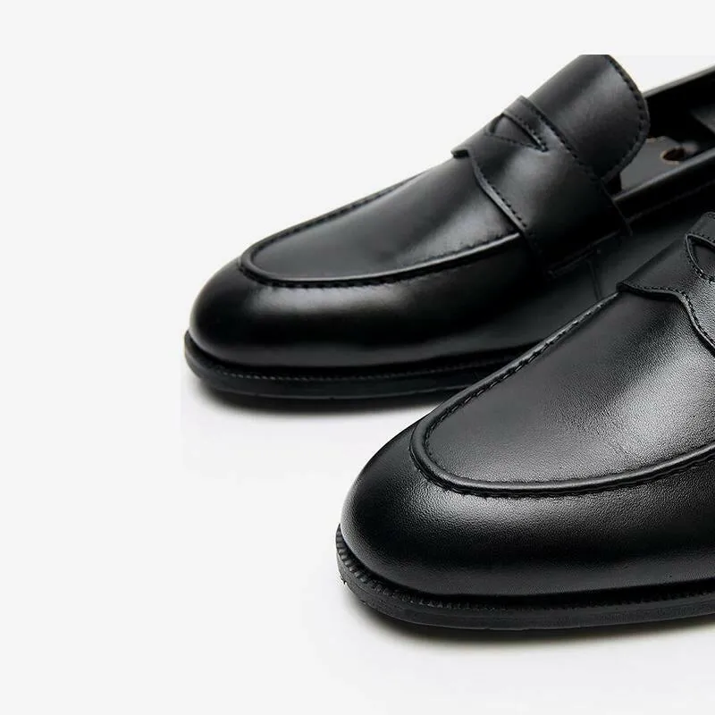 Black Round Toe Loafers
