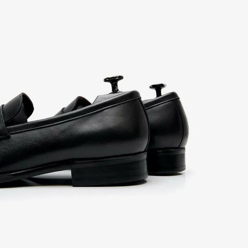 Black Round Toe Loafers