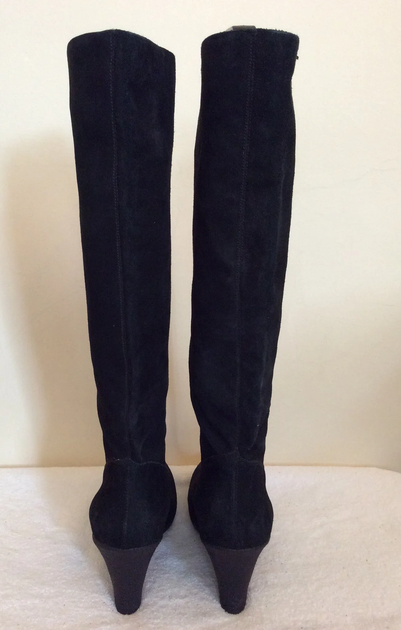 Brand New Marks & Spencer Black Suede Wedge Heel Boots Size 8/42