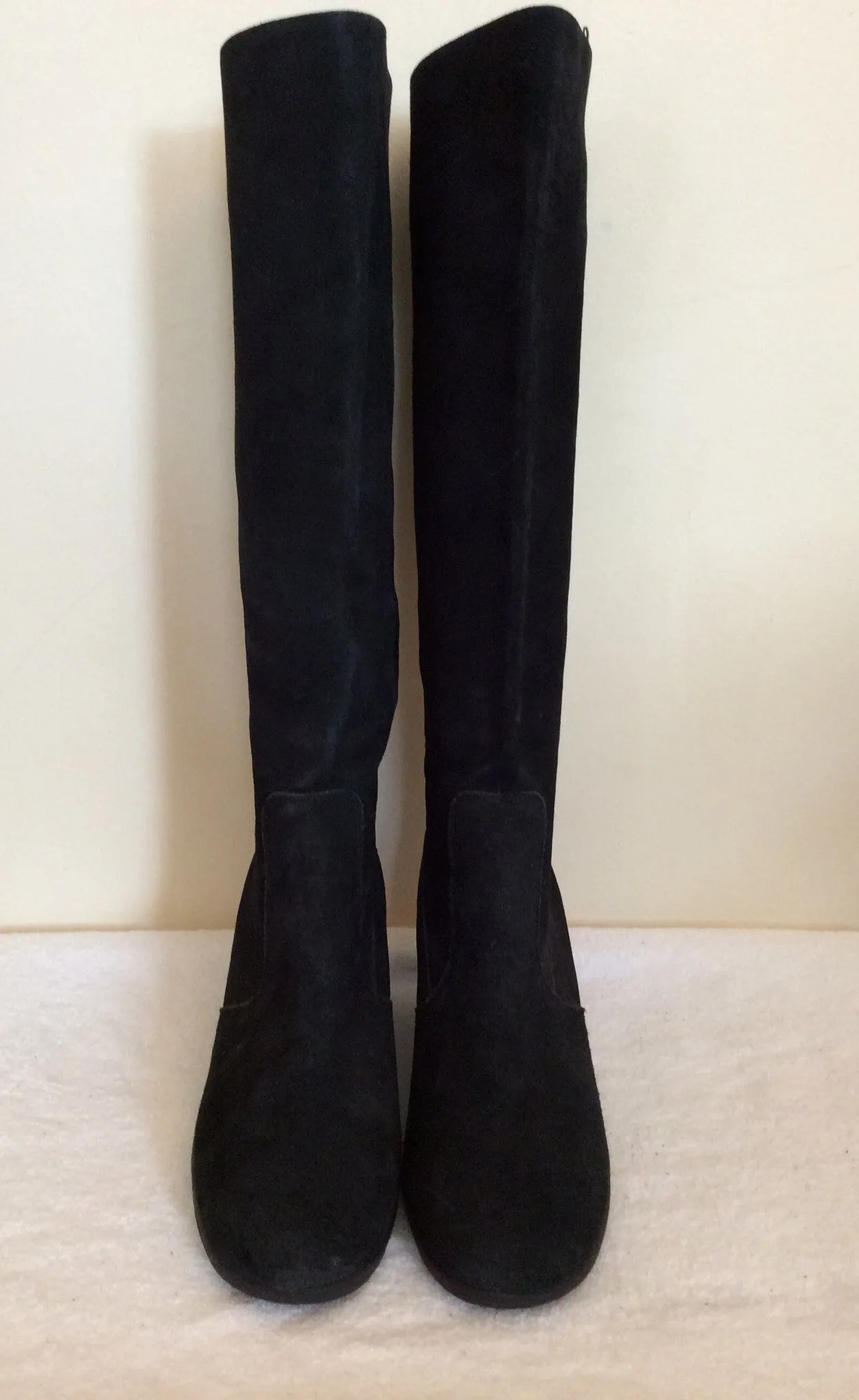 Brand New Marks & Spencer Black Suede Wedge Heel Boots Size 8/42
