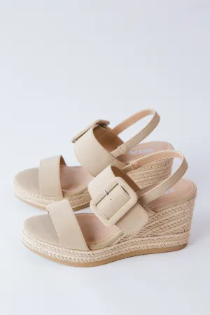 Brooke Raffia Wedge Sandal, Sand