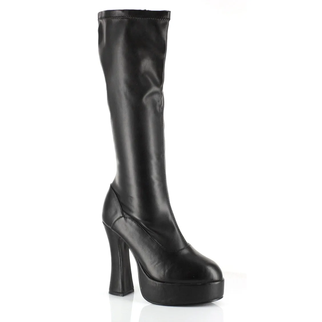 CHACHA 5" Heel Stretch Knee Boots. W/Inner Zipper.