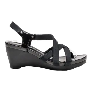 CHAPS Wedge Heels Black Leather Womens UK 4
