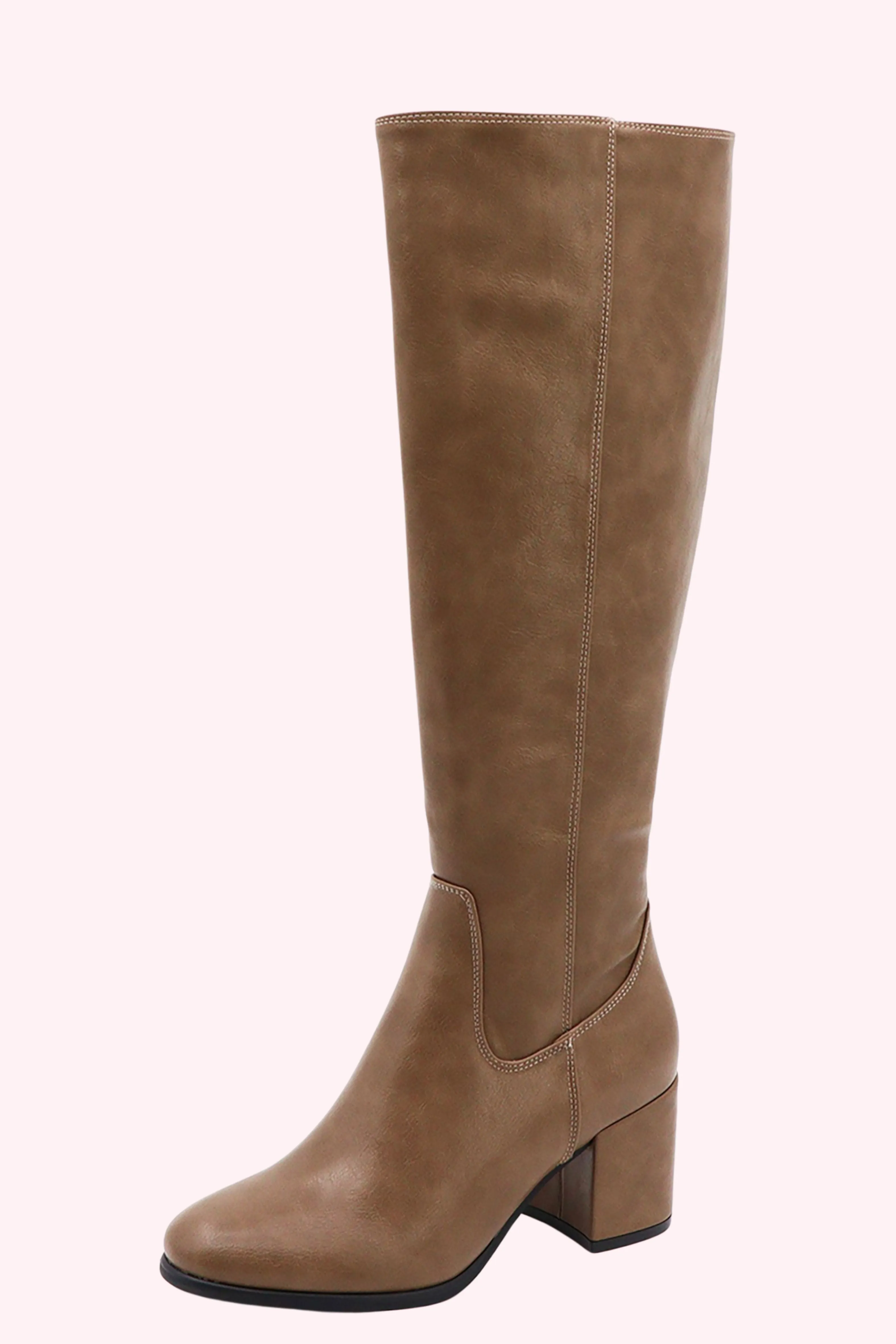 Chunky Heel Knee High Boots
