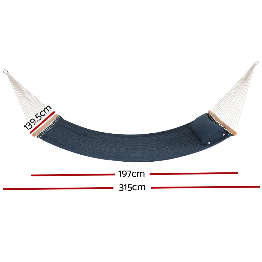 Durable Polyester Hammock Bed with Pillow for Outdoor & Indoor - Gardeon