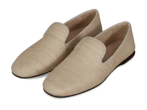 Fenice Loafers in Natural Silk and Gros Grain