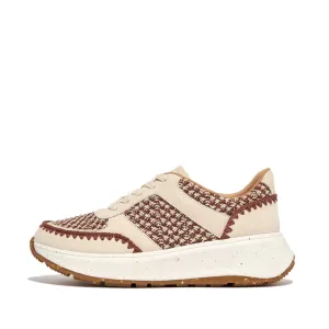 FitFlop F-mode e-1 Crochet/Suede Flatform Sneakers Brown