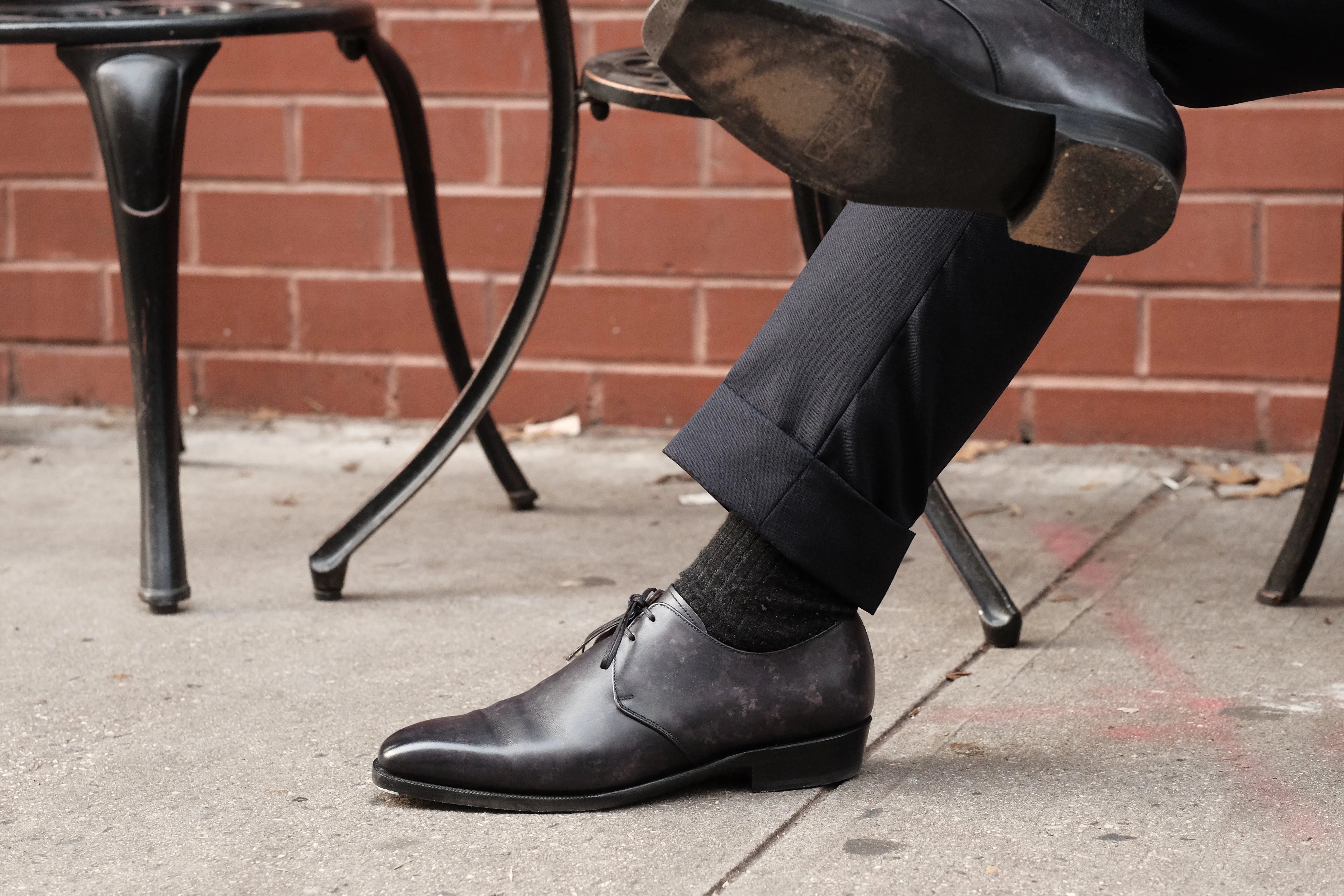 Fremont - MTO - Black Marble Patina - LPB Last - Single Leather Sole