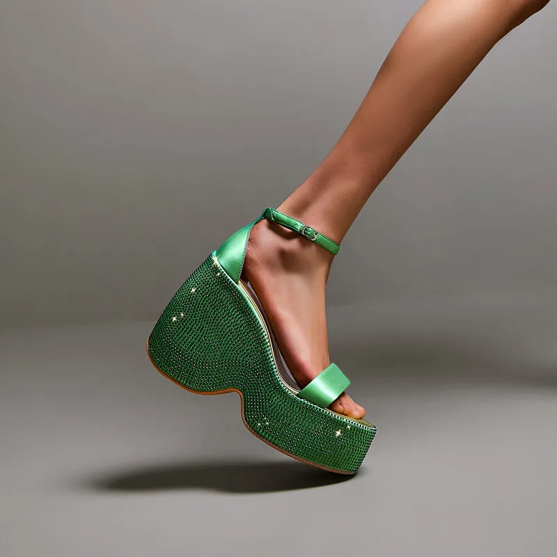 FY Zoe Gold Wedge Sandals