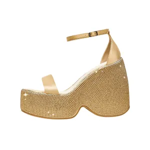 FY Zoe Gold Wedge Sandals