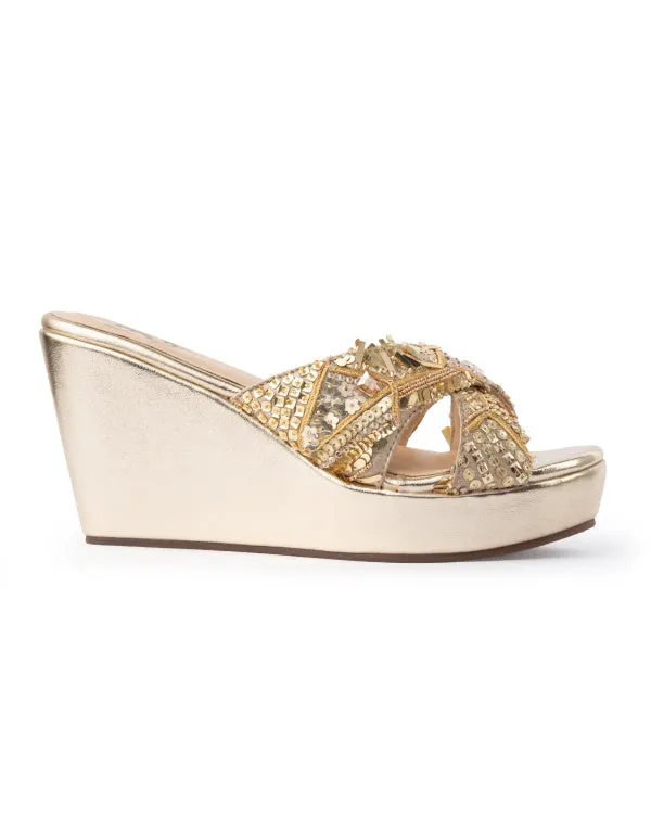 Gold Fashioned : Criss Cross Wedge