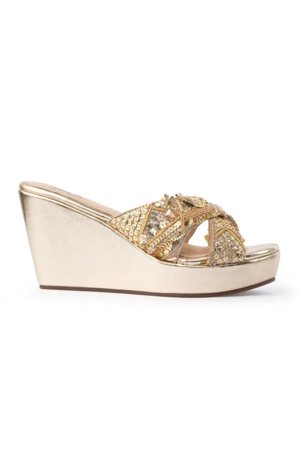 Gold Fashioned : Criss Cross Wedge