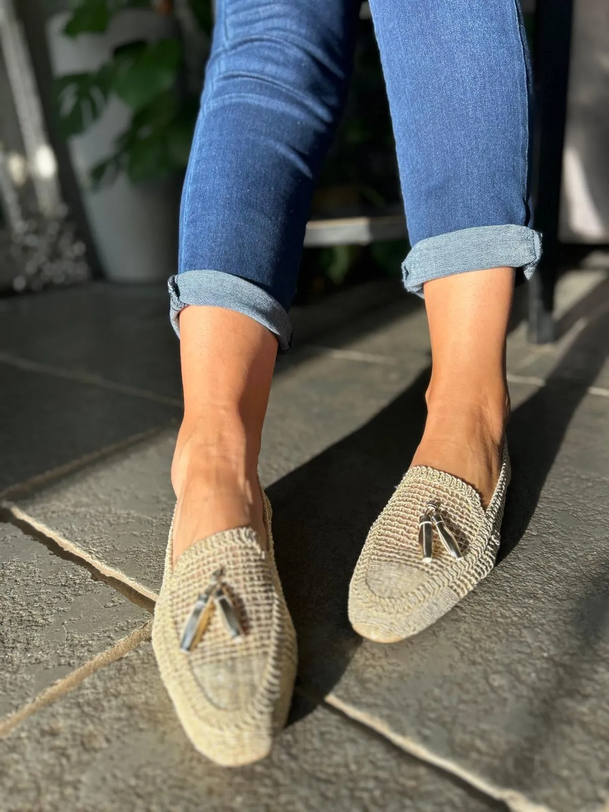 Gold Tassel Weave Loafer