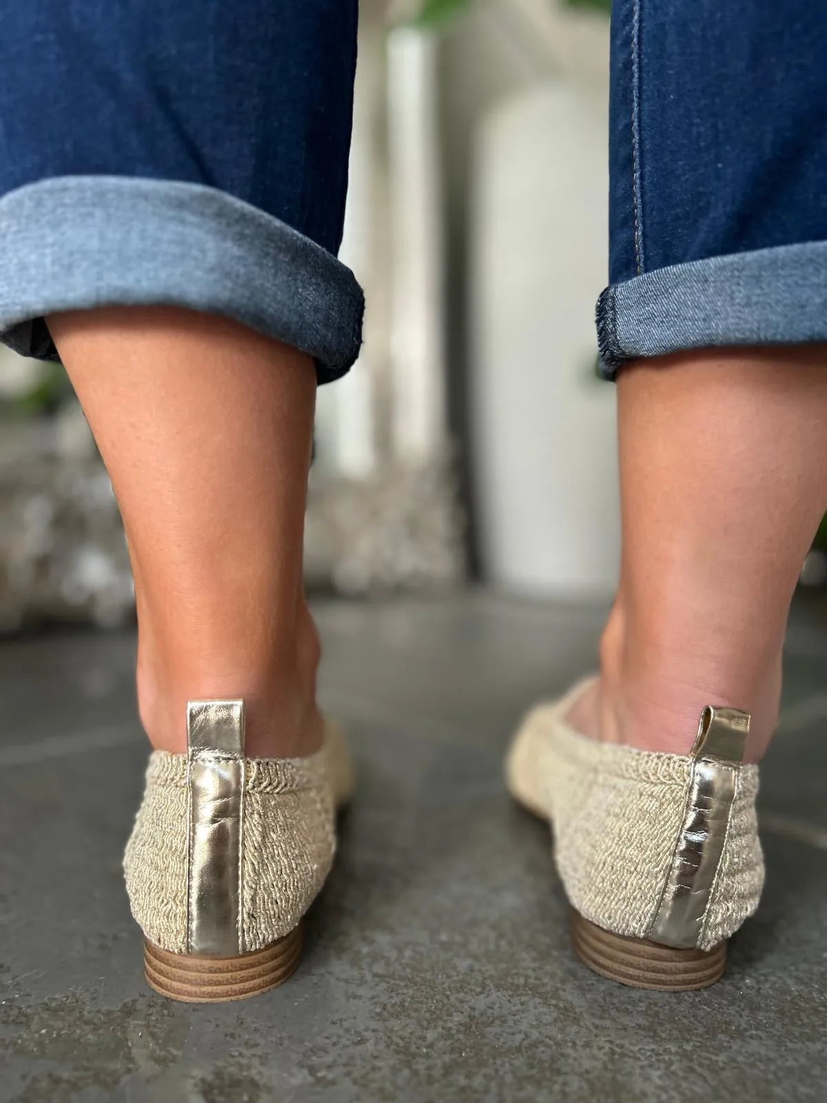 Gold Tassel Weave Loafer