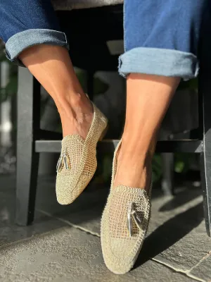 Gold Tassel Weave Loafer