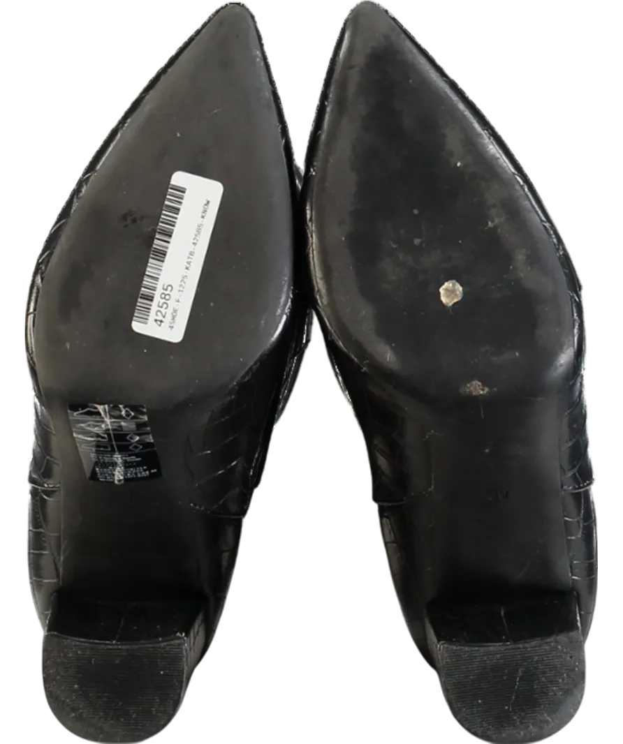 H&M Black Croc Heeled Boots UK 6 EU 39 👠