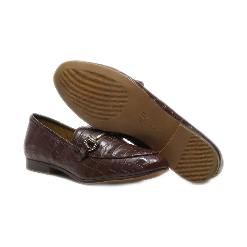 H&M Loafers Leather Brown Colour For Women